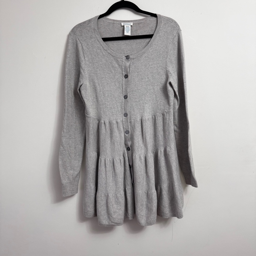 Sundance True Calling Lambswool Cashmere Blend Tiered cardigan sweater size M